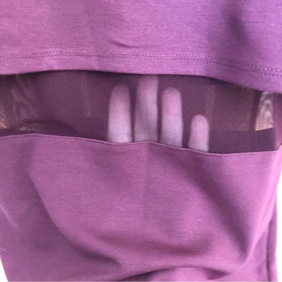 Burgundy Dress with Sheer Mid-Section - Picture 7 of 7